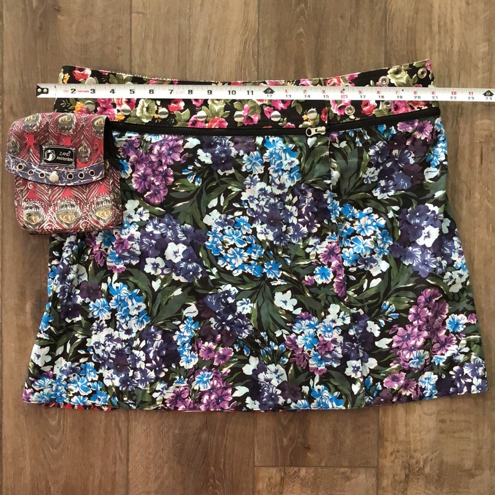ZAND AMSTERDAM - REVERSIBLE MultiColored Patterned Wrap Skirt w/Detachable Bag - Picture 13 of 15